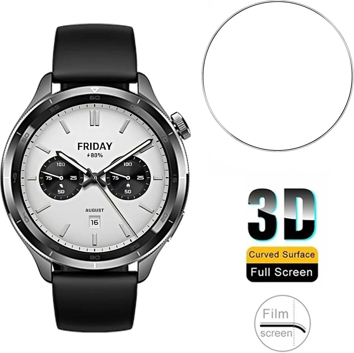 3PCS Tempered Glass Smartwatch - đánh giá và giá Xiaomi Smartwatch S4 Accessories