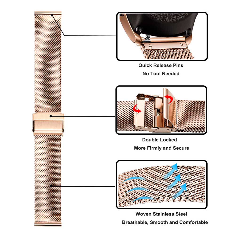 Metal Strap For Samsung Galaxy - đánh giá và giá Stainless Mesh Band